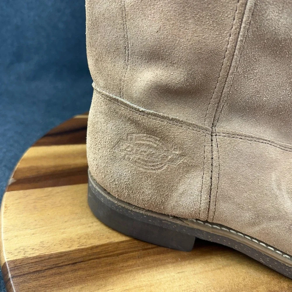 Vtg 70s Dickies Made in USA Tan Suede Cowboy Western Boots Size 11 EE